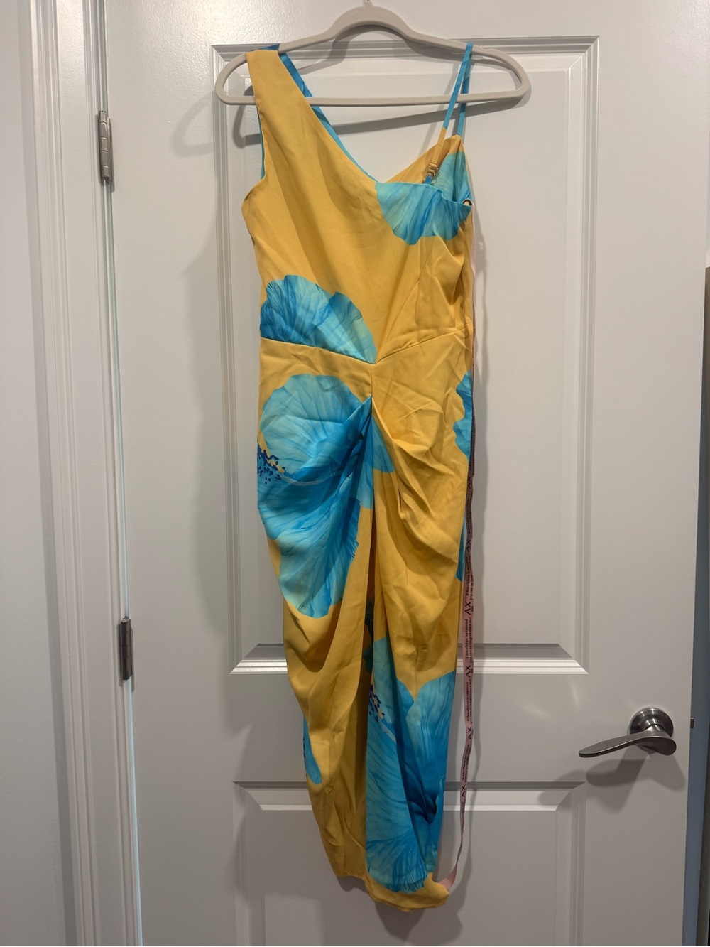 AX Paris Yellow Dress with Blue Floral Panels